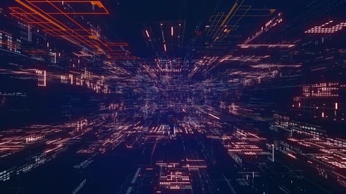Futuristic Digital Grid Network Background Animation