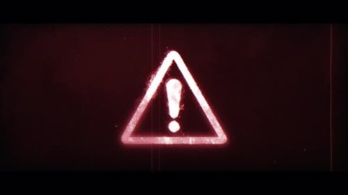 Glitch Warning Sign Animated Loop