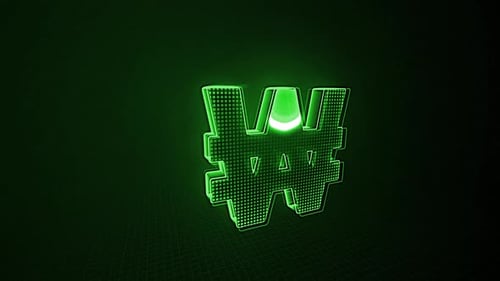 Neon Green Korean Won Currency Symbol Reveal