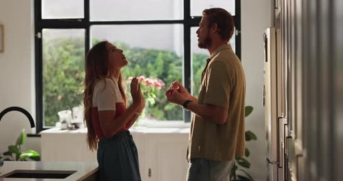 Couple Arguing Passionately in Modern Urban Home
