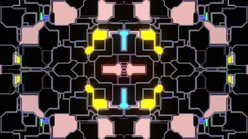 Animated Futuristic Tech Background with Glowing Geometric Lines