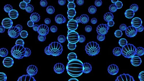 Movement Of Blue Glow Spheres