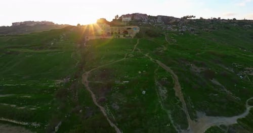 Aerial View of Ramla Beach on Island Gozo