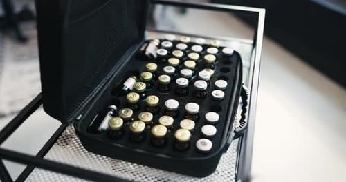Close Up of Case with Multiple Medical Vials