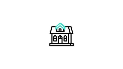 Animated Flat Design House Line Icon Reveal