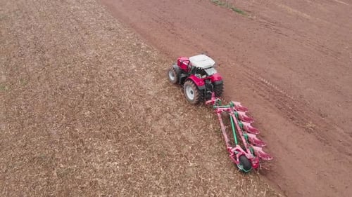 Tractor plowing the field in Ukraine