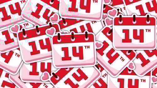 Animated Calendar Hearts Frame For Love Celebrations