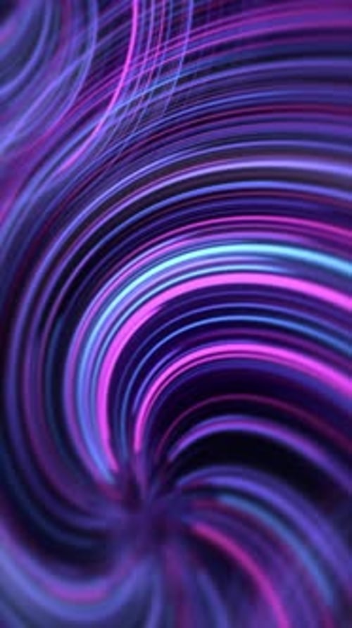 Vertical Abstract Neon Glowing Swirling Lines Background