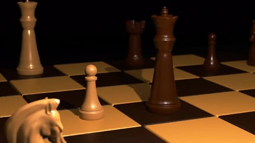 Realistic Chess Pawn Captures Queen
