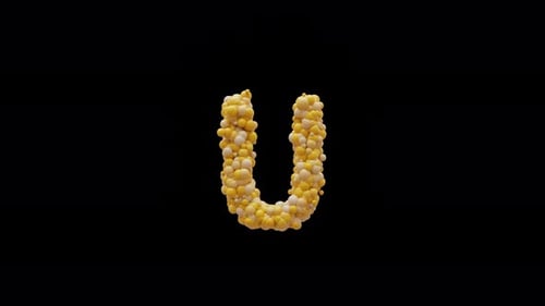 Fluid Spheres Letter U Reveal Animation
