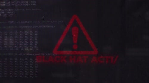 Black Hat Activity Warning Glitch Logo Reveal