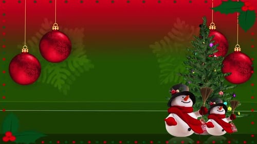 Christmas Pattern With Cartoon & Tree Background Loop