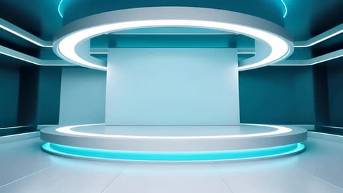 Futuristic Virtual Studio Display for Presentations