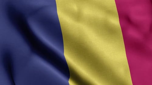 Realistic Waving Flag of Romania Animation