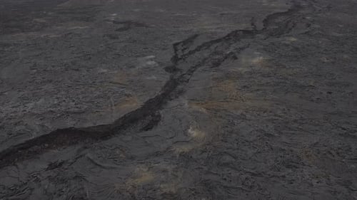 Volcanic Landscape in Iceland: Aerial View