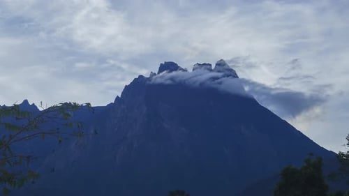 4K Close up Timelapse of Mount Kinabalu with dramatic cloud movement.
