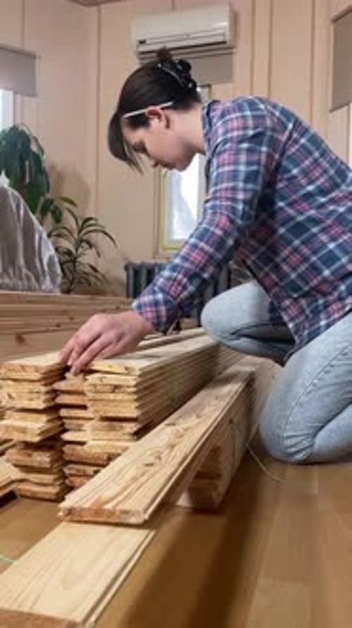 Woman DIY in home improvement