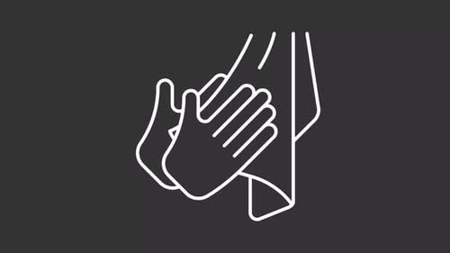 Animated Minimalist Line Icon of Hands Washing for Hygiene