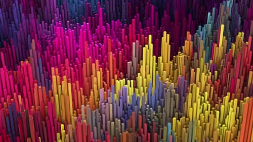 Colorful Animated 3D Geometric Bars Abstract Background Loop