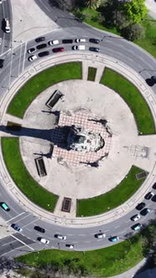 Marques De Pombal Statue At Lisbon In Metropolitan Region Portugal.