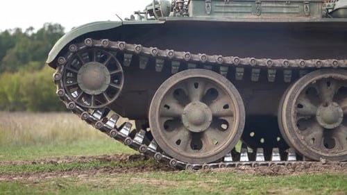 Caterpillar Tracks on a Military Tank 68