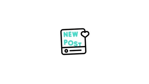 Minimalist Animated New Post Social Media Icon Notification