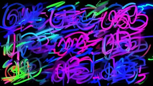 Colorful Neon Abstract Brush Strokes Motion Background