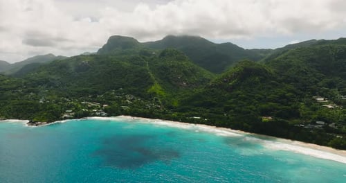 Lush Green Mountains and Turquoise Coastline Seychelles Mahe