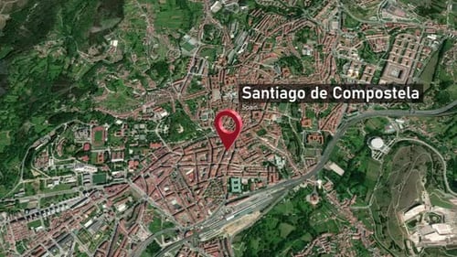 Plan de la ville de Saint-Jacques-de-Compostelle Zoom (Espagne) de l'espace à la Terre