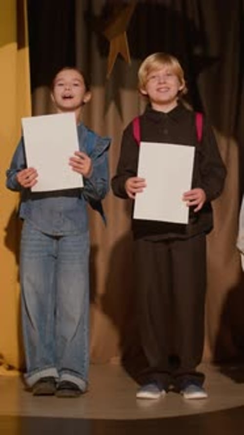 Kids During Rehearsal In Theater
