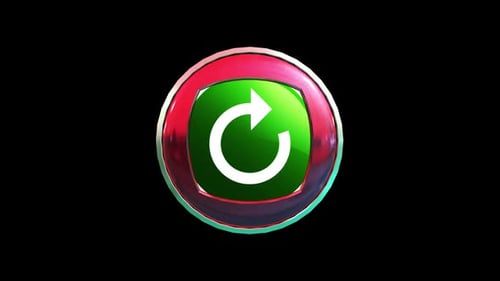 Bouton rond vert Refresh Arrow Icone V9