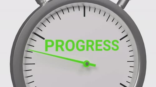 Progress word on stopwatch