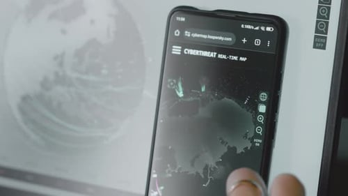 Fingers using Smartphone Cyber Threat Real-time Map