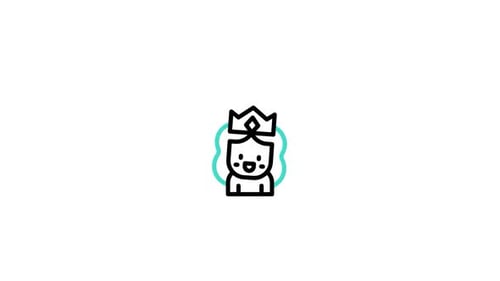 Minimalist Crowned Person Icon Sparkle Animation