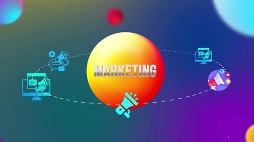 Marketing Icons With 3d Orbit Style Animation