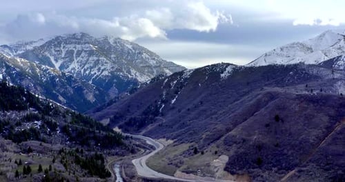 Aerial Drone of Mountain Landscape in Utah