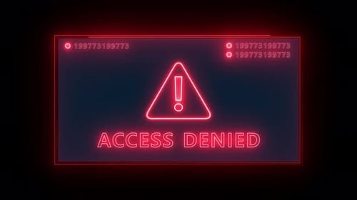 Neon Glowing Access Denied Alert Interface