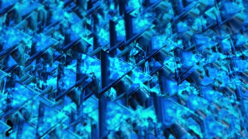 Dynamic Glowing Blue Geometric Triangles Animated Background