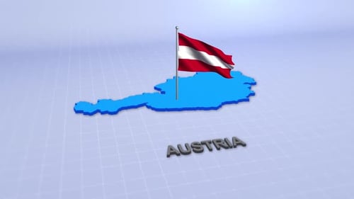 Austria 3D Map and Flag Animation