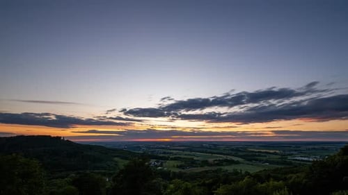 Sunset Timelapse, dramatic moving clouds, landscape, Natural colorful amazing sky