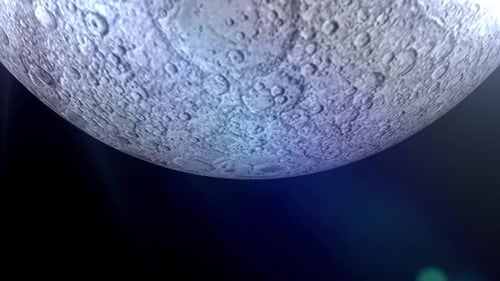 Rotating 3D Moon in Dark Space Background Animation