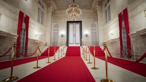 Red Carpet Grand Entrance in a Luxurious Hall