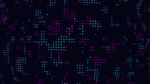 Abstract Digital Grid of Glowing Dots Loop Background
