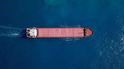 General Cargo ship at sea, Aerial view