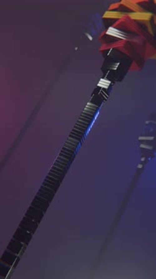 Vertical Video of Seamless Loop of Rotating Cubes Moving Left to Right in 3D Animation