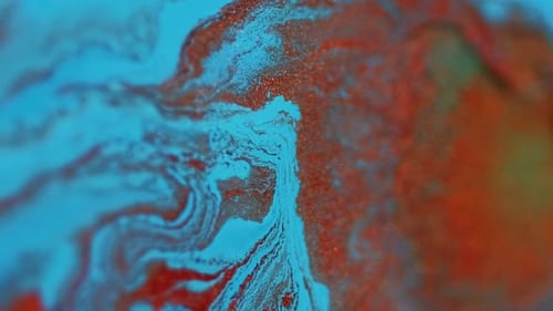Abstract Blue and Orange Liquid Motion