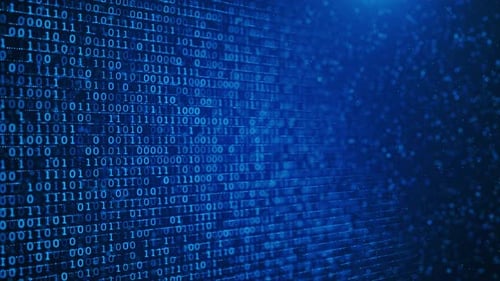 Blue Neon Line Technology Background Abstract Application Code Moving in a Cyberspace Data