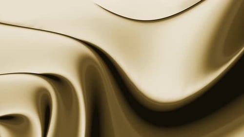 Digital sea of golden satin metal moving in gentle waves