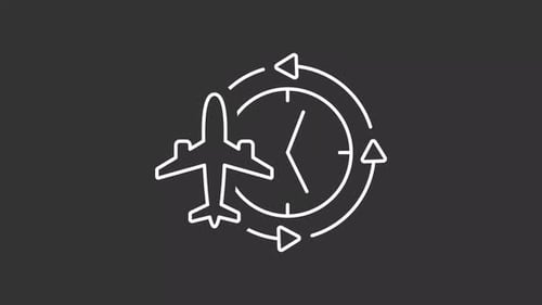 Jet lag white line animation