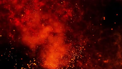 Dynamic Fiery Particles Moving Upwards Abstract Background